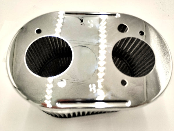 Filtre à air chrome oval 90mm Carburateur WEBER DCOE