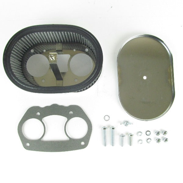 Filtre à air chrome oval 90mm Carburateur WEBER IDF
