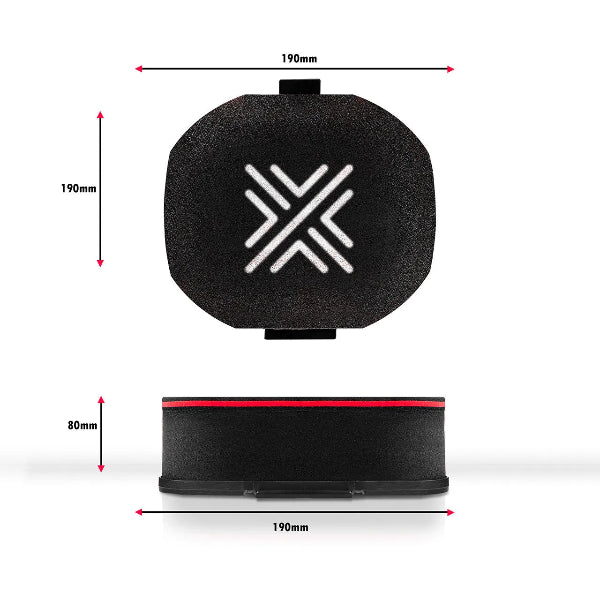 Filtre à air mousse Pipercross PX300 C3003 pour carburateur Weber/Dellorto 80mm x 190mm