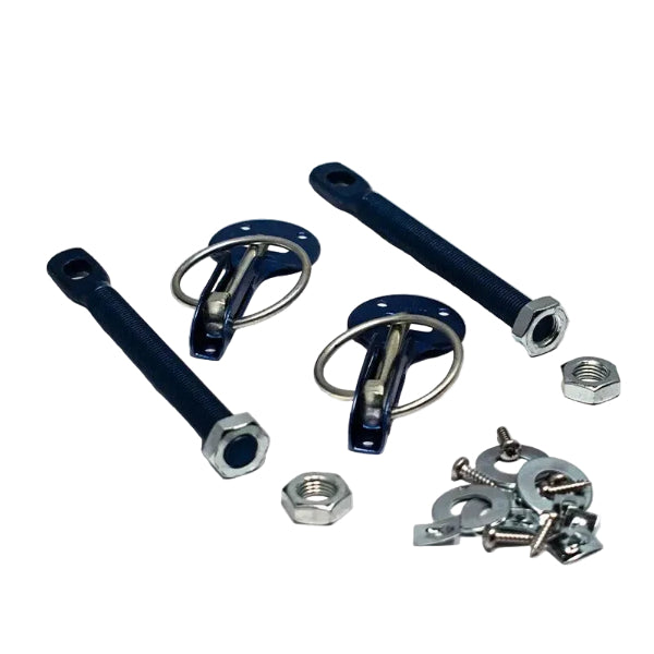 Kit d’attaches capot en aluminium Bleu