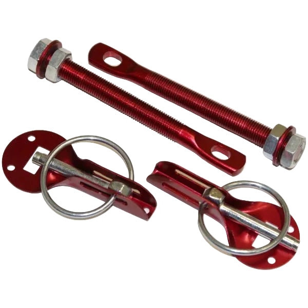 Kit d’attaches capot en aluminium rouge