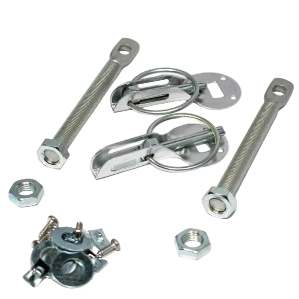 Kit d’attaches capot en aluminium Silver