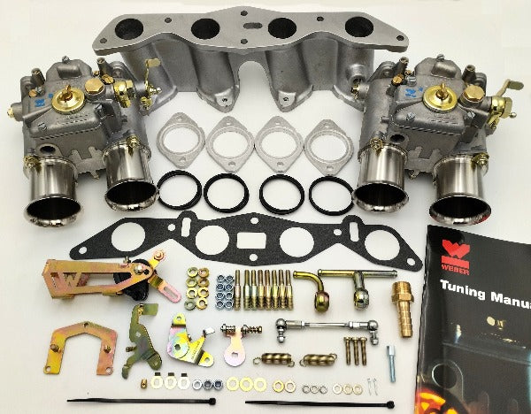 Kit Doubles Carburateurs WEBER 48 DCOE avec Pipe d’Admission pour Ford Pinto 2.0 OHC