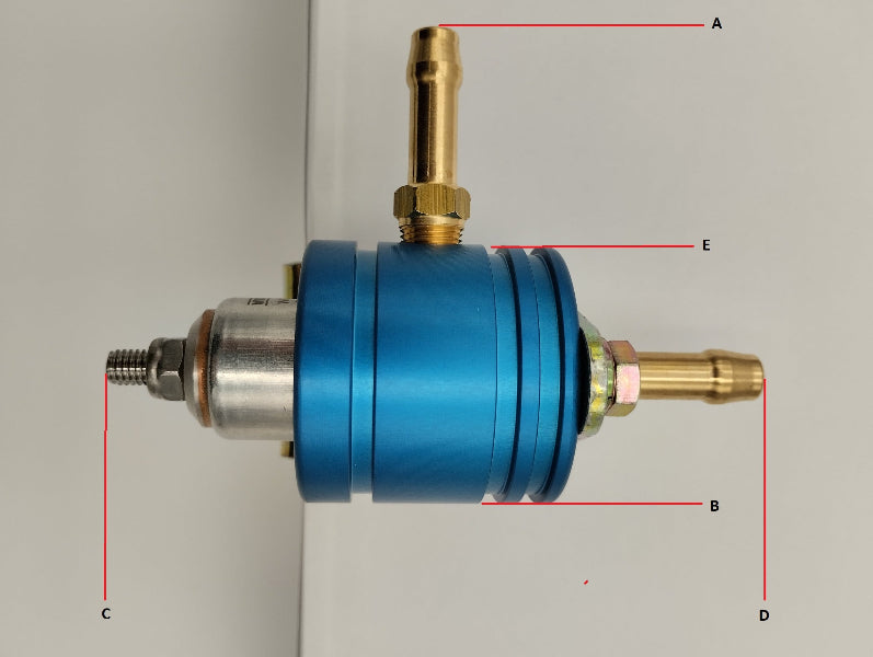 Régulateur de Pression d’Essence Ajustable 0-5 bar (1.5 - 5psi) – Connectique Push On