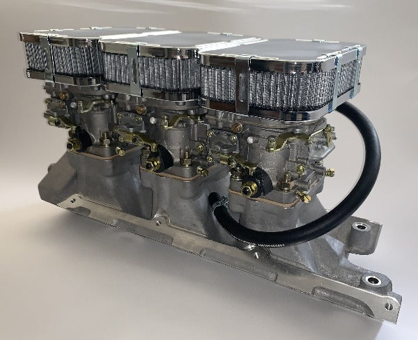 Collecteur Admission pour conversion Triple carburateurs WEBER DCNF Ford Cologne 2.9 V6 12v Scorpio