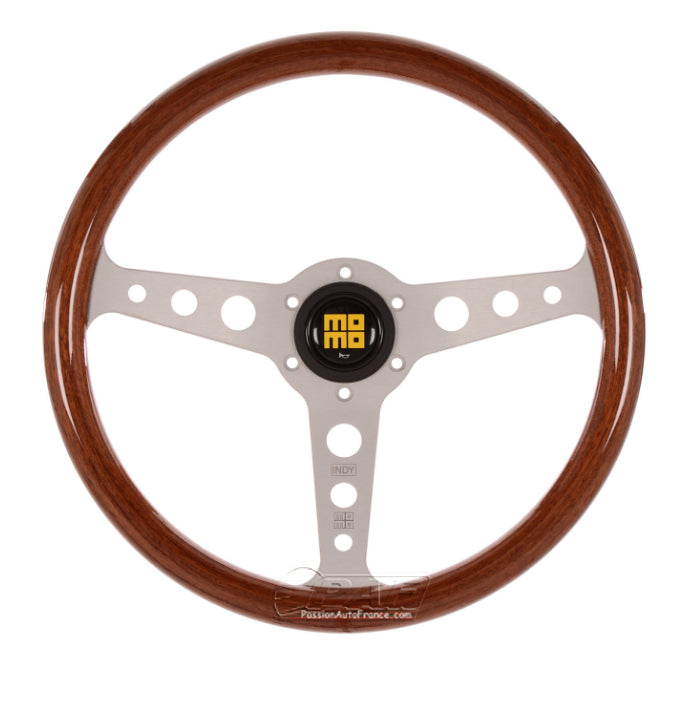 Volant MOMO Indy Heritage Bois & Aluminium brosséPack Volant MOMO Indy Heritage Bois & Aluminium brossé & Moyeu Momo pour Porsche 911 Classique