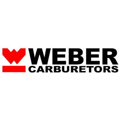 Logo carburateurs Weber avec W Weber rouge et texte noir