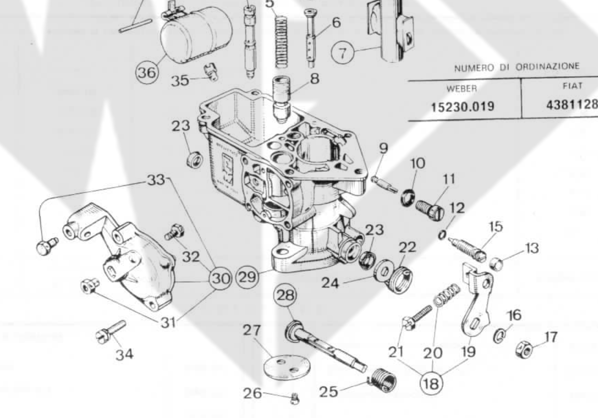 Vis réglage Ralenti levier Carburateur WEBER 24 IMB, 26 / 28 IMB