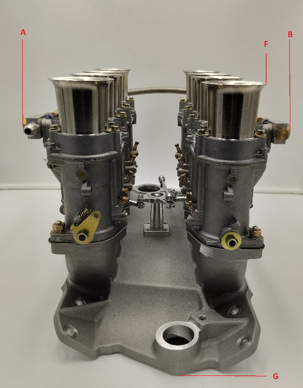 Kit Conversion 4 x Carburateurs WEBER 48IDA pour Chevrolet Small Block