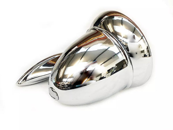 Paire de rétroviseurs obus Chrome