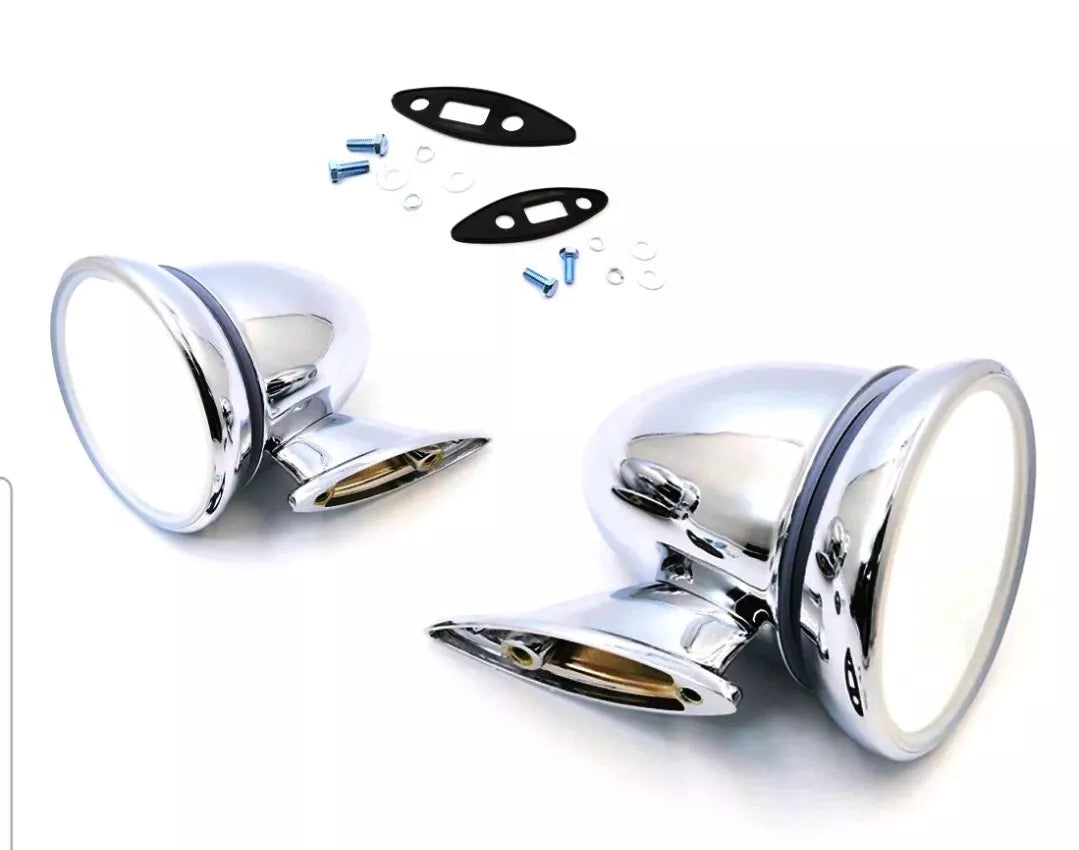Paire de rétroviseurs obus Chrome