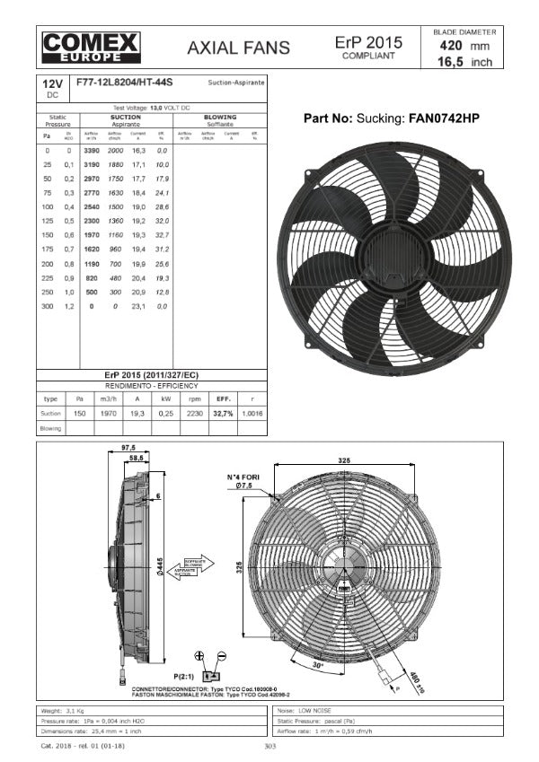Ventilateur Comex High Power 16.5" (420mm)