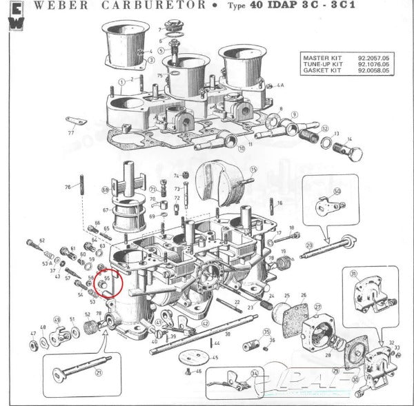 Bouchon / Plug Weber 40 IDA3C
