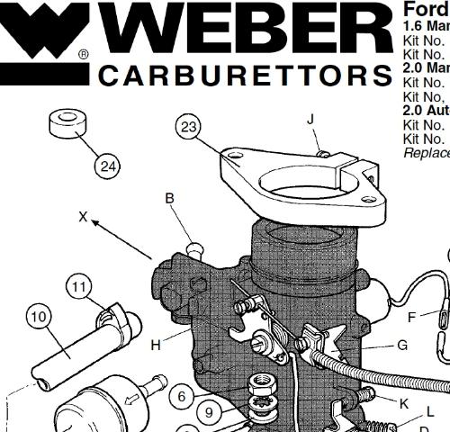Adaptateur / Bride Filtre à air Carburateur WEBER 32/34 ICH/ICT