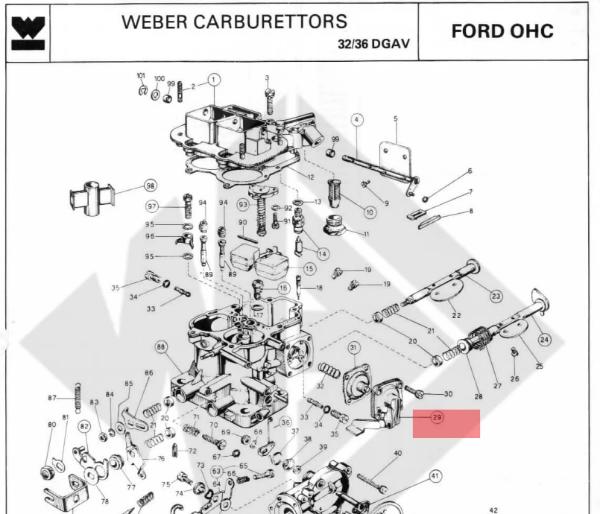 Couvercle membrane pompe de reprise Carburateur WEBER 32/36 DGAV