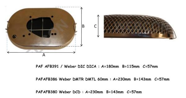 Filtre à air chrome "dome" Carburateur WEBER DCD