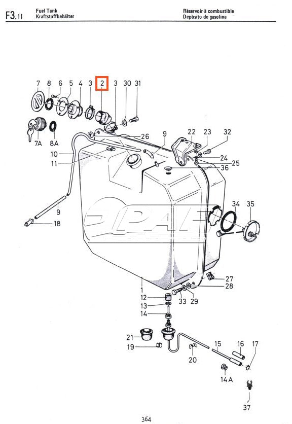 Durite Remplissage réservoir essence Ford Escort MK1 MK2