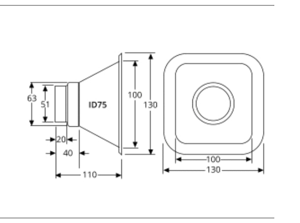 Ecope air Carrée 100x100mm