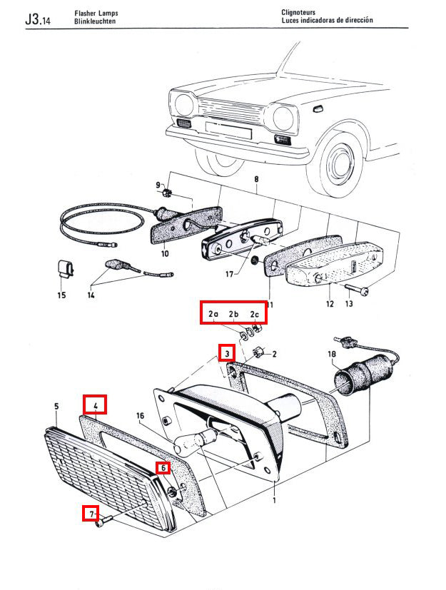 Joints clignotants Avants Ford Escort MK1