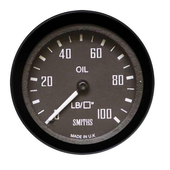 Manomètre Pression Huile Smiths Classic GT40 52mm – 0–100 PSI