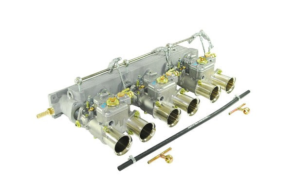 Kit conversion Carburateur Weber Triple 45 DCOE Jaguar Type E 6 cylindres 3.8 / 4.2