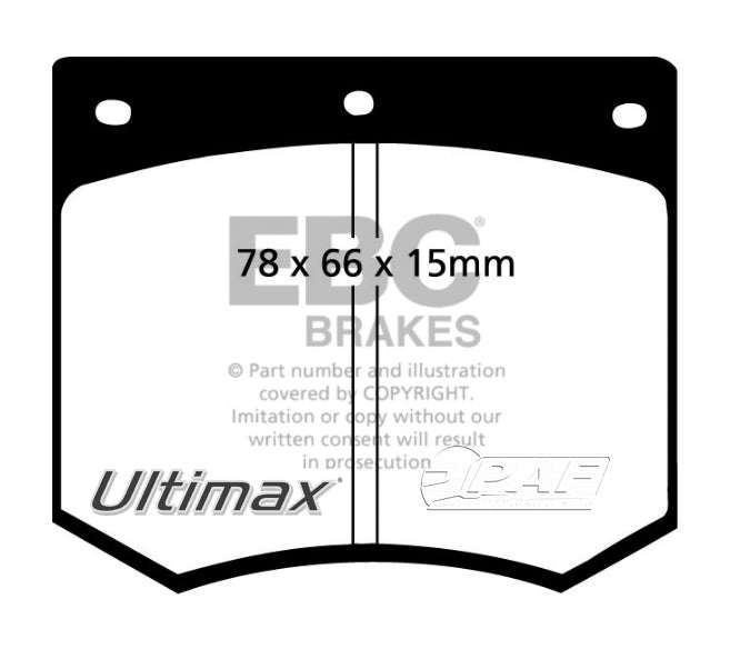 Plaquettes Freins Ford Capri MK3. 1.6 1978-83 ; 2.0 1978-87 ; 2.8 1982-87 ; 3.0 1978-81. EBC Ultimax