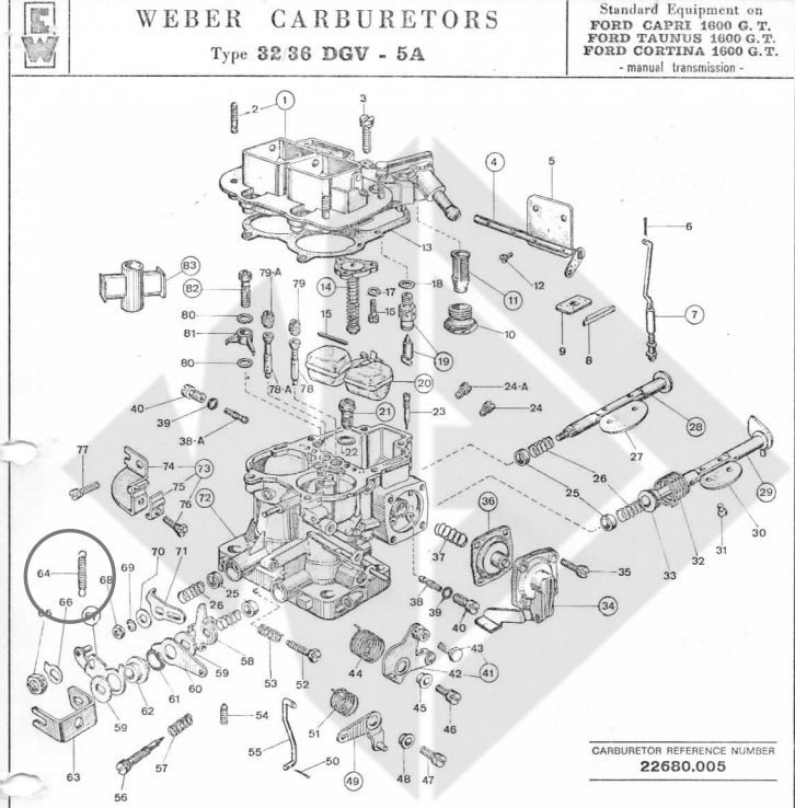 Ressort Levier Carburateur WEBER 32/36 DGV / DGAV / DFV / DGR / DIR