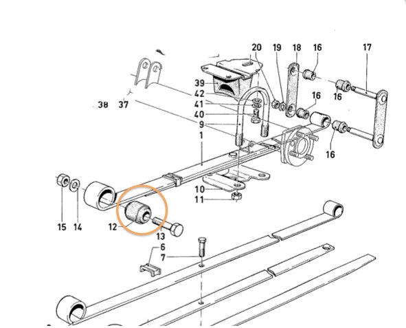 Silent Bloc Polyurethane Avants Lames de suspension Arrières Ford Anglia