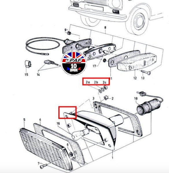 Vis clignotants Chassis Ford Escort MK1