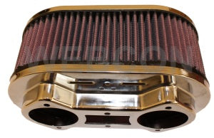 Filtre à air chrome oval 152mm Carburateur WEBER 48 IDA