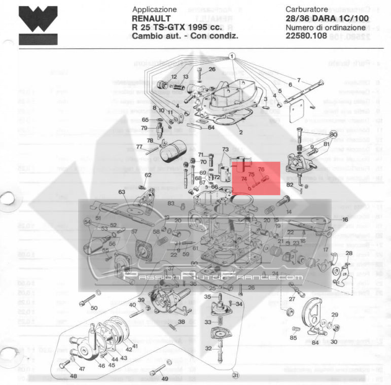 Support Gicleur Ralenti version large Carburateur WEBER 28/36 DARA DGAV