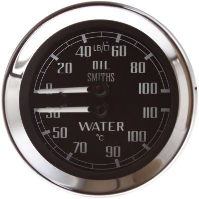 Smiths Classic Dual Temperature Water/Oil Pressure Gauge