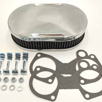 Filtre à air chrome oval 45mm Carburateur WEBER DCOE