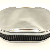 Filtre à air chrome oval 45mm Carburateur WEBER DCOE