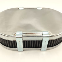 Filtre à air chrome oval 45mm Carburateur WEBER DCOE