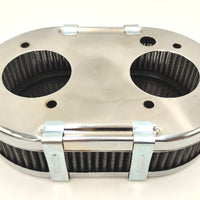 Filtre à air chrome oval 45mm Carburateur WEBER DCOE