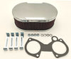 Filtre à air chrome oval 65mm Carburateur WEBER DCOE