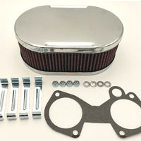 Filtre à air chrome oval 65mm Carburateur WEBER DCOE