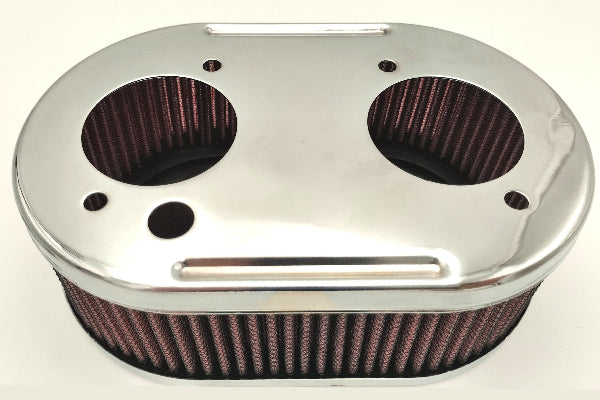Filtre à air chrome oval 65mm Carburateur WEBER DCOE