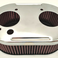 Filtre à air chrome oval 65mm Carburateur WEBER DCOE