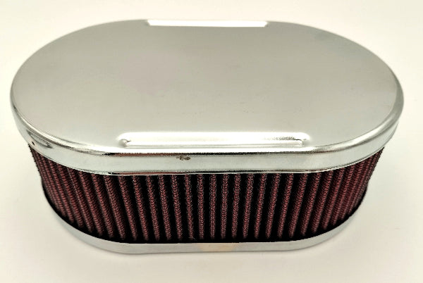 Filtre à air chrome oval 65mm Carburateur WEBER DCOE