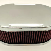 Filtre à air chrome oval 65mm Carburateur WEBER DCOE