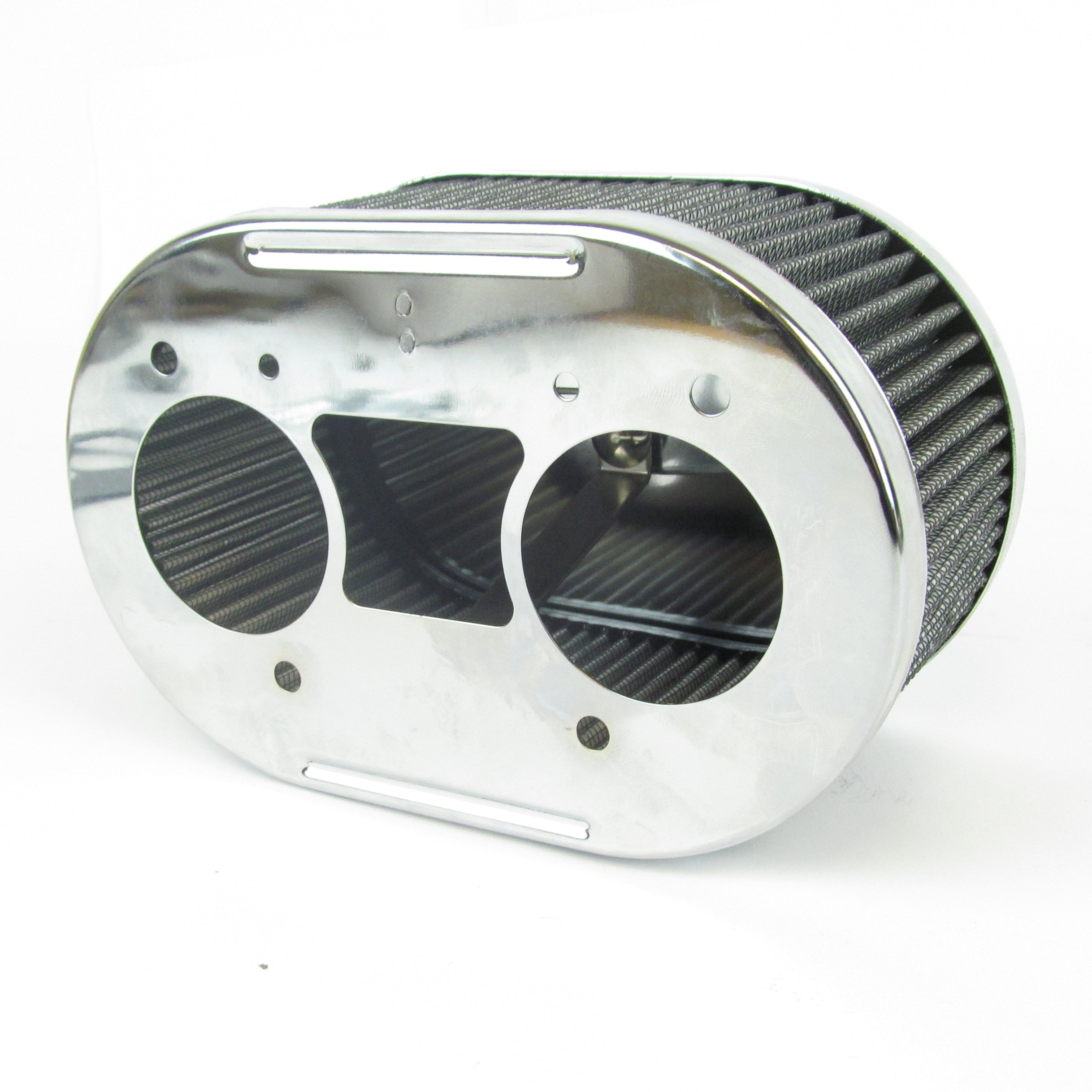 Filtre à air chrome oval 90mm Carburateur WEBER IDF