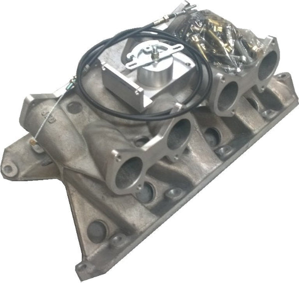 Collecteur Admission Crossram Rover V8 4 x Carburateurs Weber DCOE (Triumph, MGB)