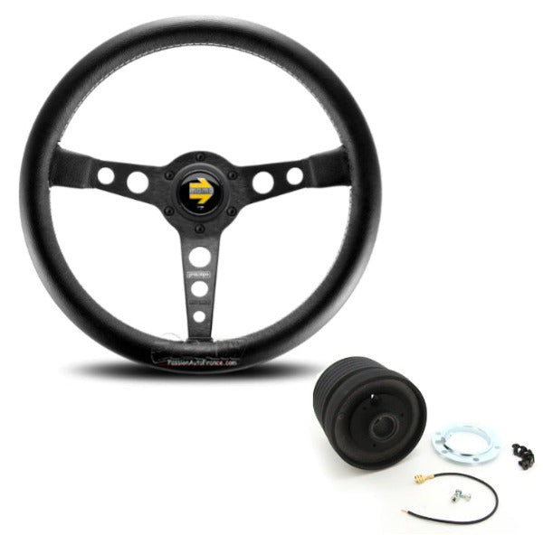 MOMO Prototipo Black 350mm Steering Wheel & Momo Hub Kit for