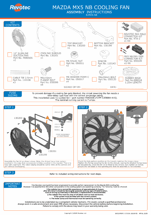 Kit Ventilateur de Refroidissement Mazda MX-5 / Miata NB (1998-2005)