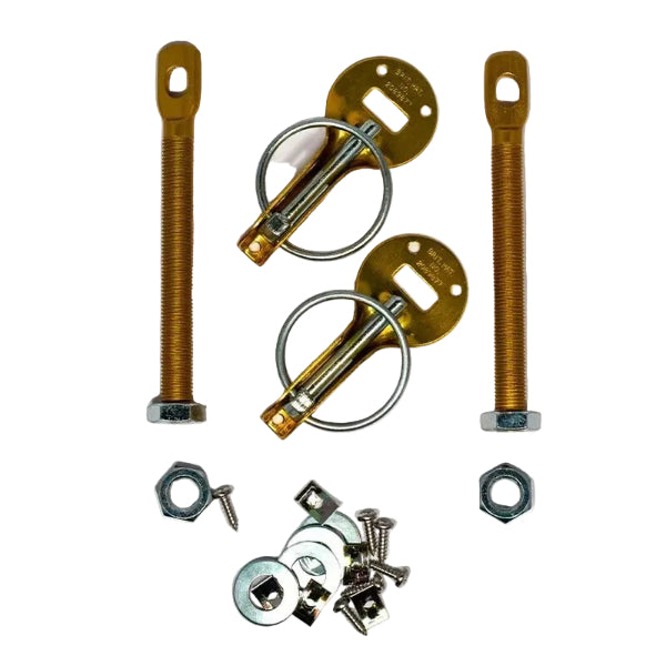 Kit d’attaches capot en aluminium Or
