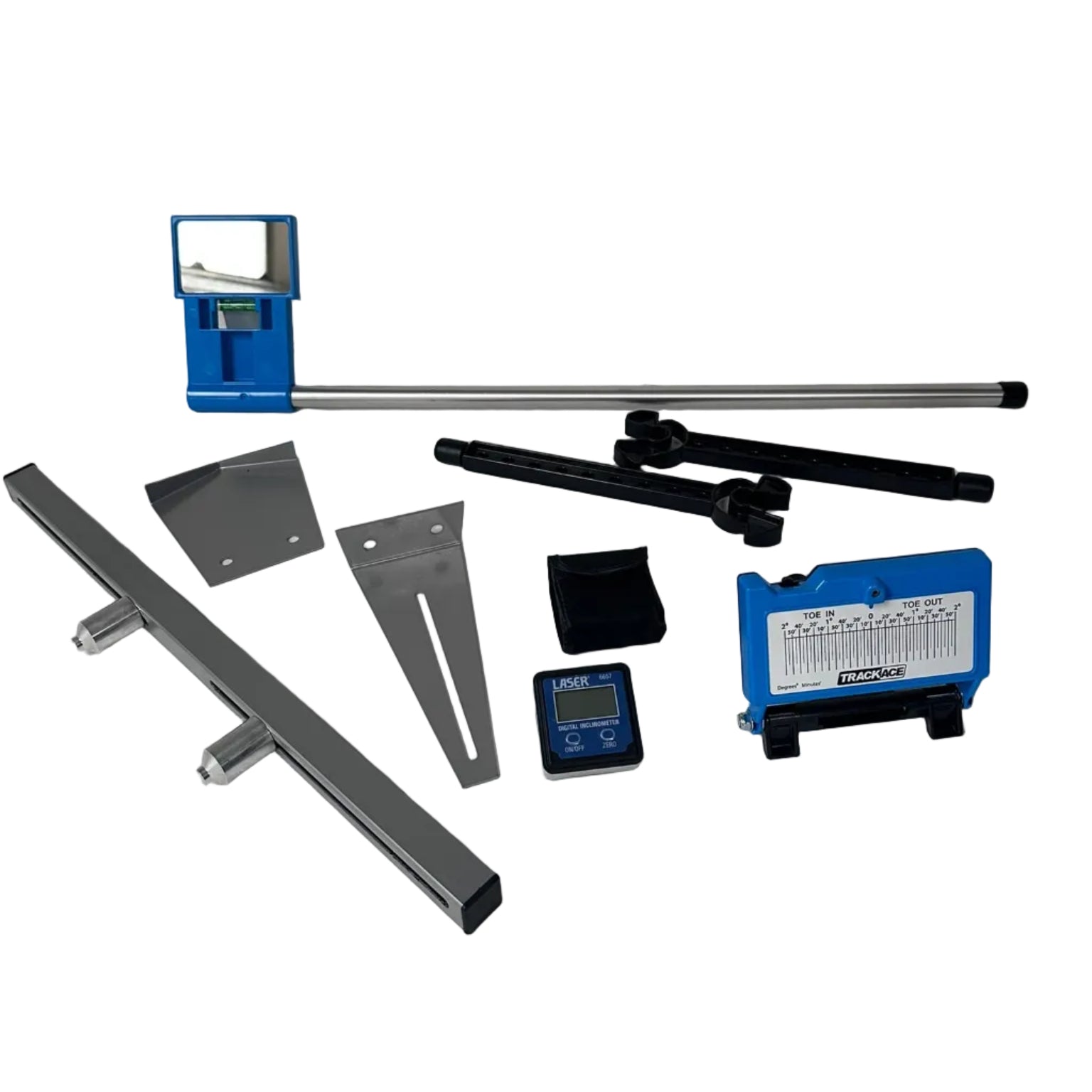 Pack Réglage Parallélisme Laser Trackace + Inclinomètre / Jauge d'angle digitale magnétique LASER  + Barre de réglage GUNSON Trakrite
