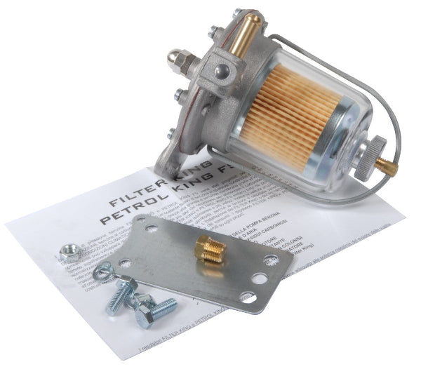 Régulateur et Filtre Essence Malpassi Filter King – 1.5–7 psi – 85 mm (Bol en Verre avec Prise Manomètre)