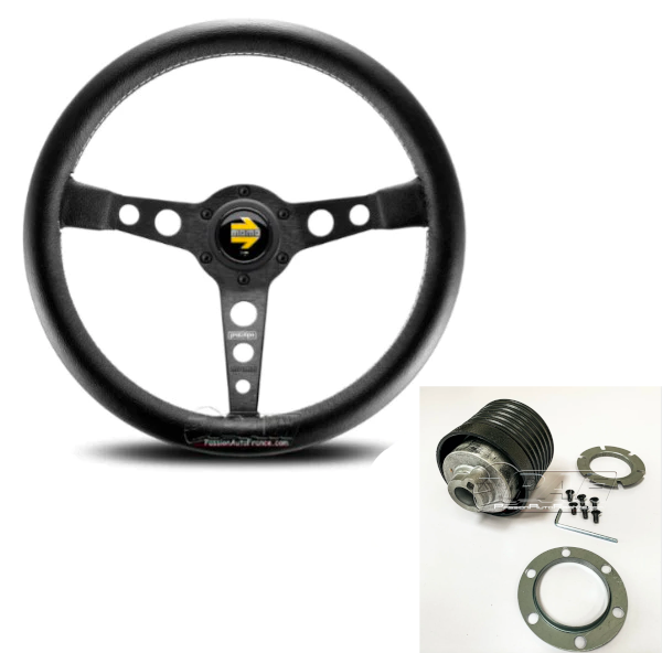 Pack Volant MOMO Prototipo Noir 350mm & Moyeu Momo pour Escort MK1 / MK2